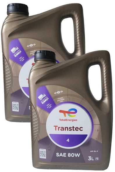 Total Energies Transtec 4 SAE 80W Şanzıman Yağı 3 Litre - API GL-4 (2 Adet)
