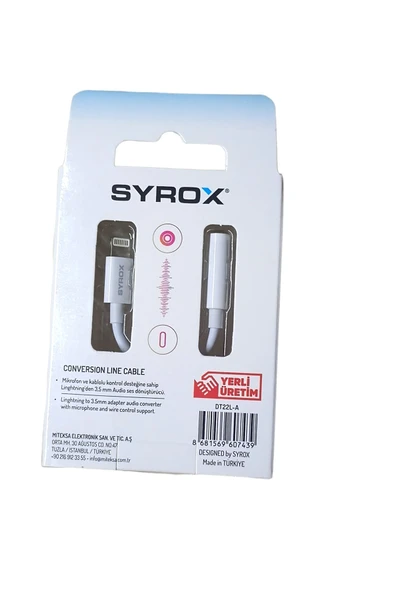 DT22L-A Lightning Fiş - 3.5 Mm Audio Soket Çevirici Adaptör – Beyaz - 2