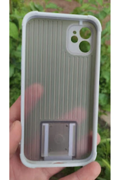 İPHONE 11 uyumlu DARBE KORUMALI ARKASI ŞEFFAF STANDLI KILIF - 3