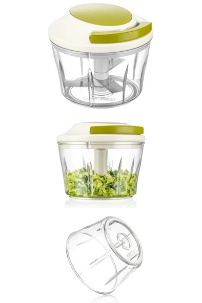 Flora İpli El Rondosu, Paslanmaz Çelik Bıçaklı El Robotu Sebze Meyve Kuruyemiş Doğrayıcı 700 ml - 4