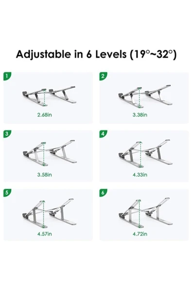 Alüminyum Manyetik Katlanabilir Ayarlı Dizüstü Laptop Standı - 4