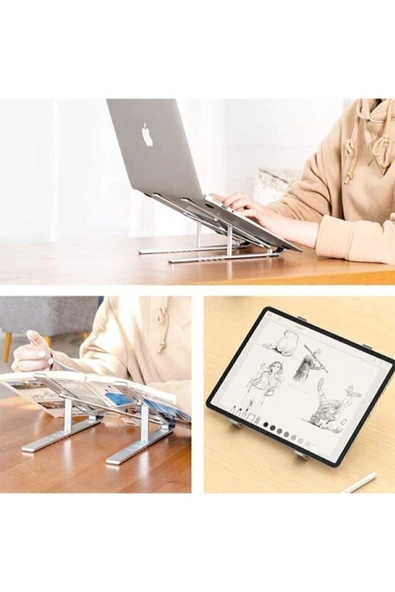 Alüminyum Manyetik Katlanabilir Ayarlı Dizüstü Laptop Standı - 7