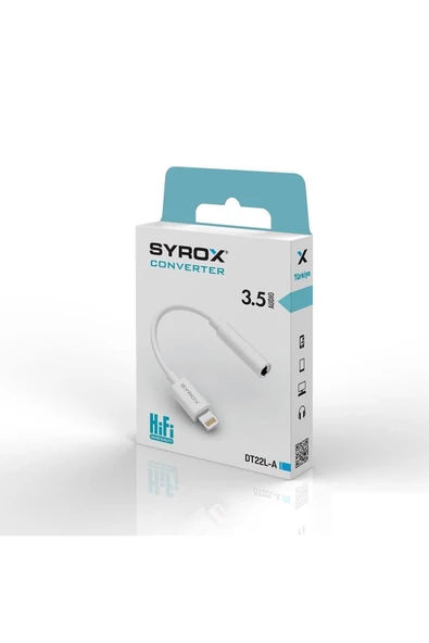 Syrox DT22L-A 3.5 Audıo - İphone Lıghtnıng dönüştürücü - 2
