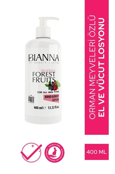 Bianna Paraben İçermeyen El ve Vücut Losyonu 400 Ml Orman Meyveleri Özü