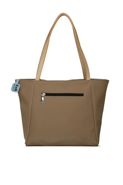 Bagmori Vizon Biye Detaylı Saten Tote Çanta - Resim 3