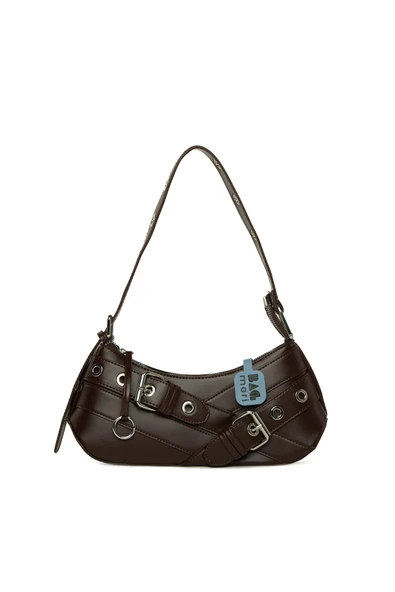 Bagmori Kahverengi Kemer Aksesuarlı Askı Detaylı Baget Çanta