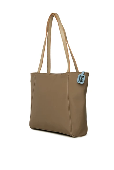 Bagmori Vizon Biye Detaylı Saten Tote Çanta - Resim 2