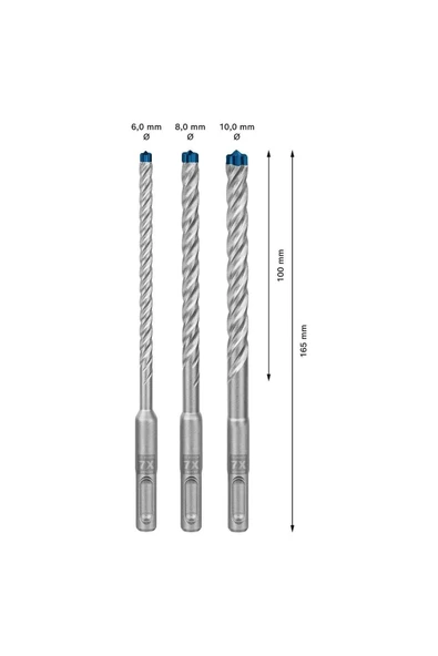 BOSCH EXPERT SDS plus-7X Kırıcı Delici Delme Ucu Seti 6/8/10 mm 3 parça - 2