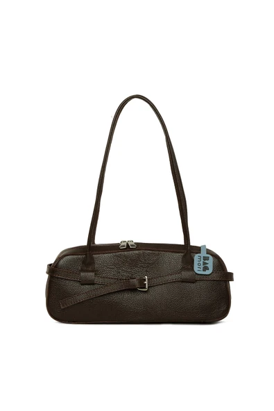 Bagmori Kahverengi Gerçek Deri Kemerli İnce Askılı Çanta ürün görseli