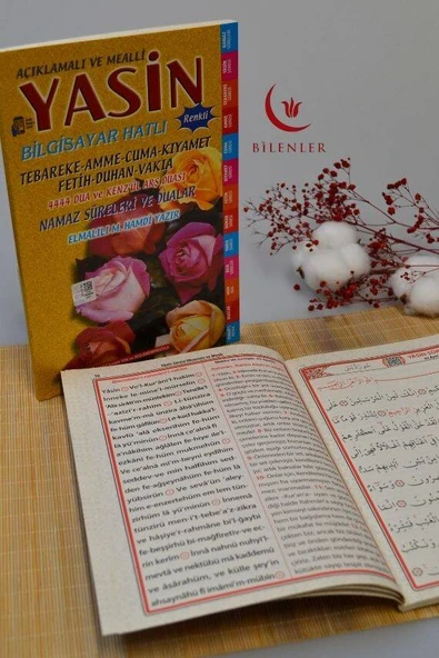 Açıklamalı ve Mealli Bilgisayar Hatlı Renkli Yasin Orta Boy - Resim 4