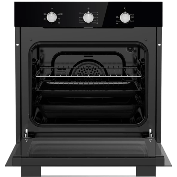 Tecna Siyah Ankastre Set  (8471 5 Gözlü Döküm Izgara 70 Cm Ankastre Ocak-8126 6 Fonksiyon Fırın-Tecna 8871 60 cm Duvar Tipi Davlumbaz) - 3