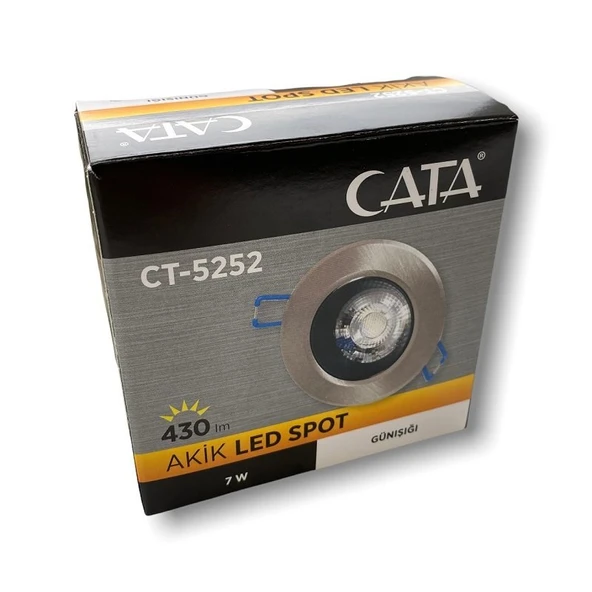 Cata CT-5252 7W Akik LED Spot Lamba Gömme Tavan Şık Tavan Aydınlatma 6400K Beyaz Işık - 4