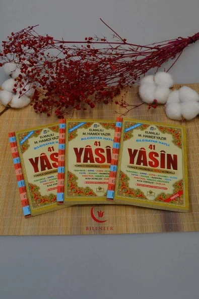 Bilgisayar Hatlı Türkçe Okunuşlu Sesli ve Mealli 41 Yasin Dua Kitabı Cep Boy - Resim 3