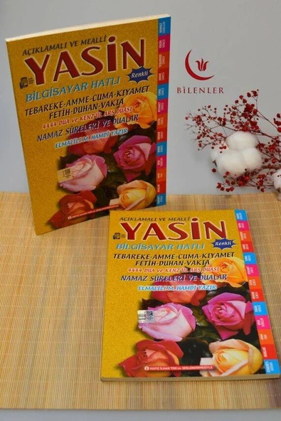 Açıklamalı ve Mealli Bilgisayar Hatlı Renkli Yasin Orta Boy ürün görseli