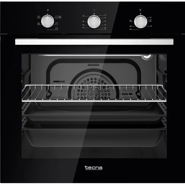 Tecna Siyah Ankastre Set  (8471 5 Gözlü Döküm Izgara 70 Cm Ankastre Ocak-8126 6 Fonksiyon Fırın-Tecna 8871 60 cm Duvar Tipi Davlumbaz) - 2