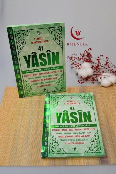 Çok Kolay Okunan Bilgisayar Hatlı 41 Yasin Dua Kitabı Orta Boy Yeşil
