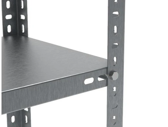 4 Katlı 3'lü Bitişik Paslanmaz Krom Raf - Inox Soğuk Oda Rafı, Buzhane Rafı  31x60 cm 200 cm 0.70 mm - Resim 3