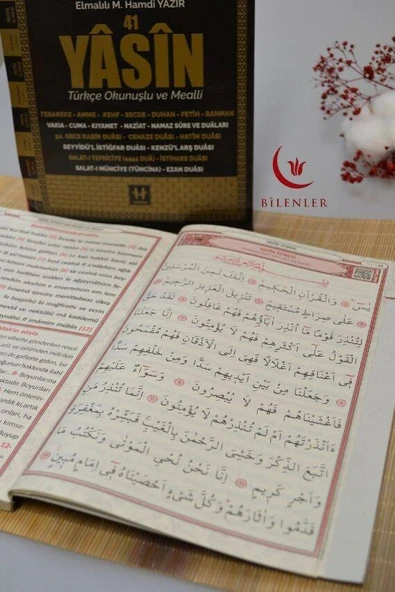 Türkçe Okunuşlu ve Mealli Fihristli 41 Yasin Dua Kitabı Orta Boy Siyah - Resim 5