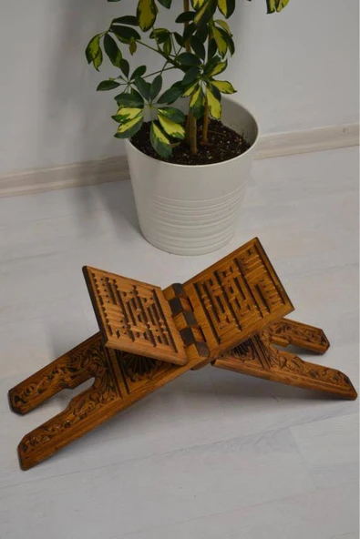 Kur’an-ı Kerim Rahlesi Selçuklu Desenli – Büyük Boy (18X65cm) Oyma İşçilikli - Resim 2