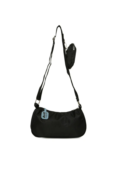 Bagmori Siyah Cüzdanlı Saten Baget - Resim 3