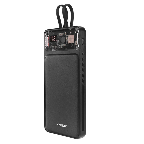 Hytech H120 10000mAh QC3.0 PD20W LCD Şeffaf 18W Siyah Taşınabilir Powerbank - 5