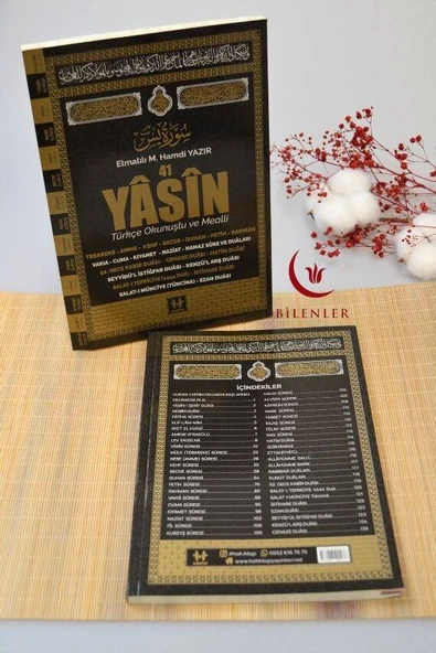 Türkçe Okunuşlu ve Mealli Fihristli 41 Yasin Dua Kitabı Orta Boy Siyah - Resim 2