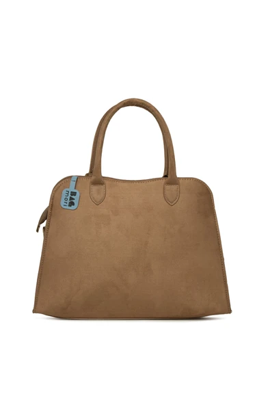 Bagmori Vizon Sallantı Detaylı Süet Tote Çanta - Resim 3