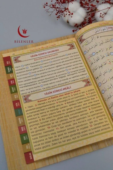 Renklendirilmiş Tecvid Kuralları ile Yasin Dua Kitabı Rahle Boy - Resim 4