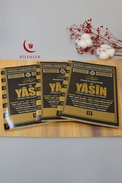 Türkçe Okunuşlu ve Mealli Fihristli 41 Yasin Dua Kitabı Orta Boy Siyah - Resim 7
