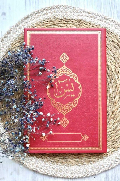 Orta Boy Termo Deri Yasin-i Şerif Kitabı Kırmızı ürün görseli