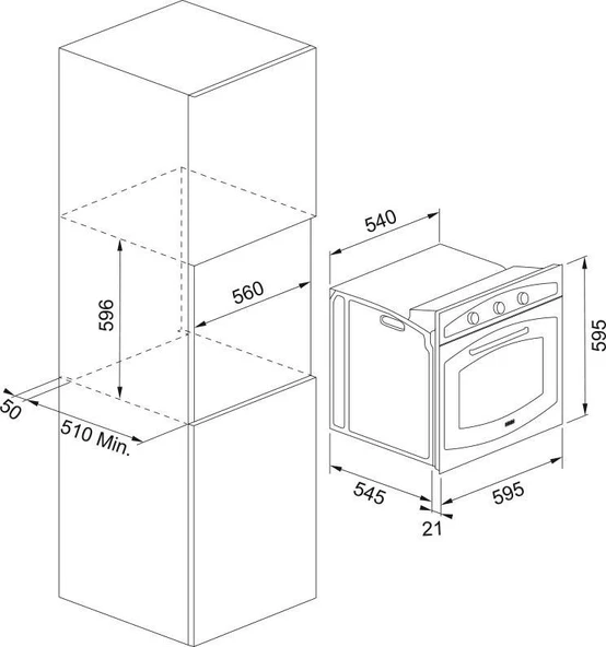 Tecna Siyah Ankastre Set  (8471 5 Gözlü Döküm Izgara 70 Cm Ankastre Ocak-8126 6 Fonksiyon Fırın-Tecna 8871 60 cm Duvar Tipi Davlumbaz) - 11