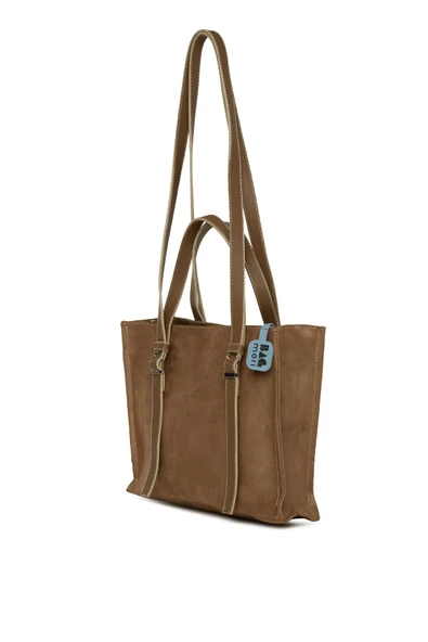 Bagmori Vizon Çift Deri Kemerli Süet Çanta - Resim 2