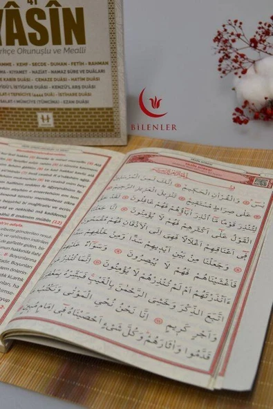Türkçe Okunuşlu ve Mealli Fihristli 41 Yasin Dua Kitabı Orta Boy Krem - Resim 5