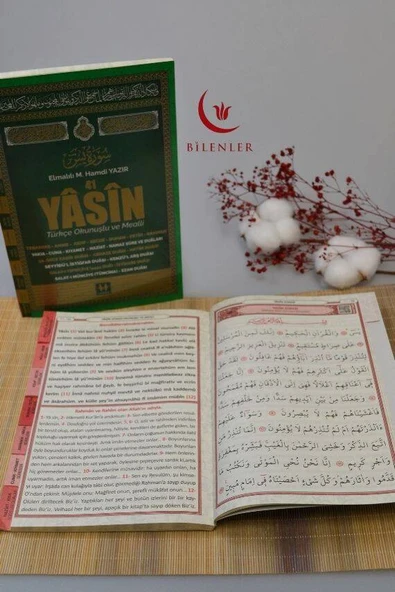 Türkçe Okunuşlu ve Mealli Fihristli 41 Yasin Dua Kitabı Orta Boy Yeşil - Resim 4