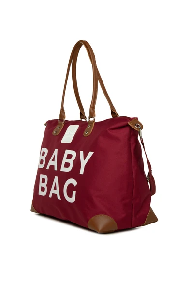 Bagmori Bordo Baby Bag Baskılı Garnili Anne Bebek Çantası - 2