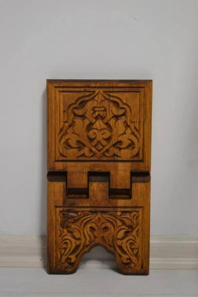 Kur’an-ı Kerim Rahlesi Selçuklu Desenli– Küçük Boy (18X45cm) Oyma İşçilikli - 4
