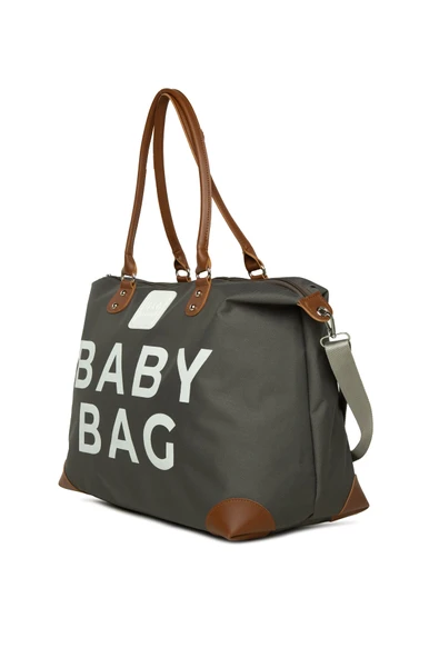 Bagmori Gri Baby Bag Baskılı Garnili Anne Bebek Çantası - 2