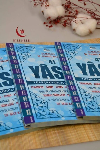 Çok Kolay Okunan Bilgisayar Hatlı 41 Yasin Dua Kitabı Orta Boy Mavi - Resim 6