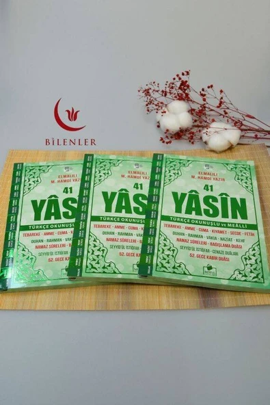 Çok Kolay Okunan Bilgisayar Hatlı 41 Yasin Dua Kitabı Orta Boy Yeşil - Resim 6