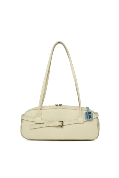 Bagmori Krem Gerçek Deri Kemerli İnce Askılı Çanta ürün görseli