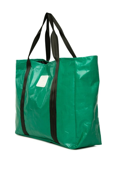 Bagmori Yeşil Çift Şeritli Maxi Boy Plaj Çantası - Resim 2