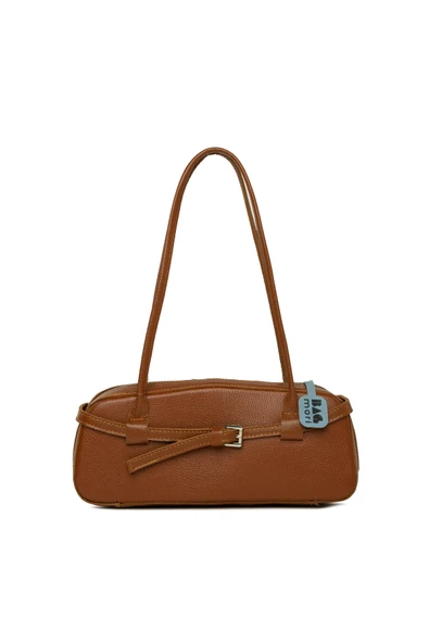 Bagmori Taba Gerçek Deri Kemerli İnce Askılı Çanta ürün görseli