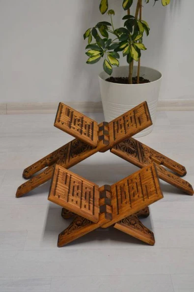 Kur’an-ı Kerim Rahlesi Selçuklu Desenli Model 2– Büyük Boy (18X65cm) Oyma İşçilikli - 5