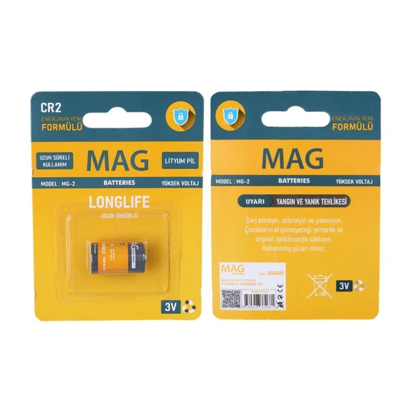 MAG BATTERIES MG-2 CR2 3 VOLT LİTYUM FOTOĞRAF MAKİNESİ PİLİ TEKLİ BLİSTER - 4