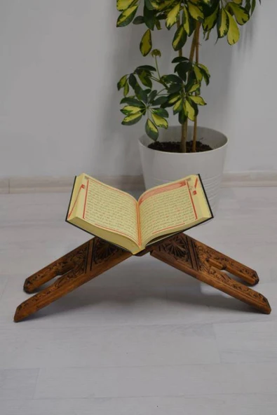 Kur’an-ı Kerim Rahlesi Selçuklu Desenli Model 2– Küçük Boy (18X45cm) Oyma İşçilikli - Resim 3
