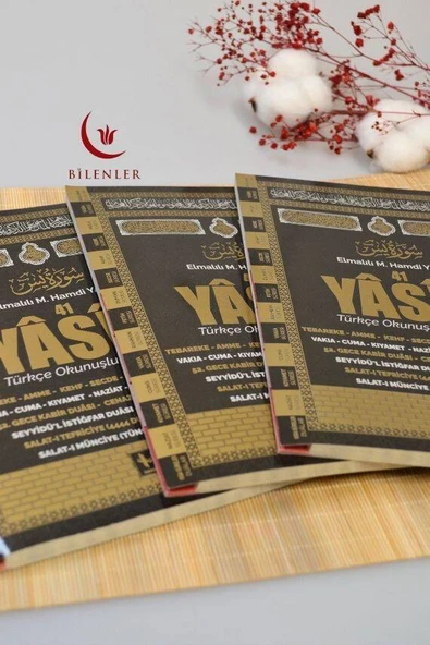 Türkçe Okunuşlu ve Mealli Fihristli 41 Yasin Dua Kitabı Orta Boy Siyah - Resim 6