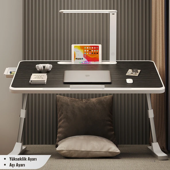 Move - N9  Yükseklik Ayarlı LED Aydınlatmalı Siyah Laptop Sehpası