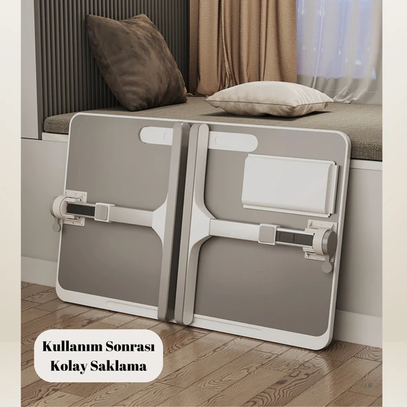 Move - N9  Yükseklik Ayarlı LED Aydınlatmalı Gri Laptop Sehpası - 3