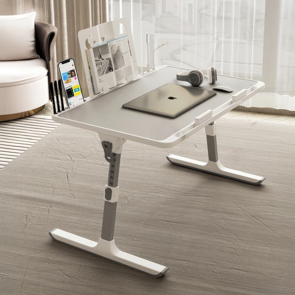 Move - N3  Yükseklik Ayarlı LED Aydınlatmalı Gri Laptop Sehpası - 3