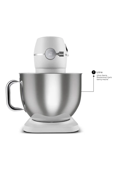 Karaca Multichef Artisan Digital Ekran 7 Litre Döküm Stand Mikser Pearl White 1800w - 4